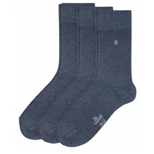 s.Oliver Ženske nogavice Performance Basic Socks 3 pari, 35/38, jeans melange