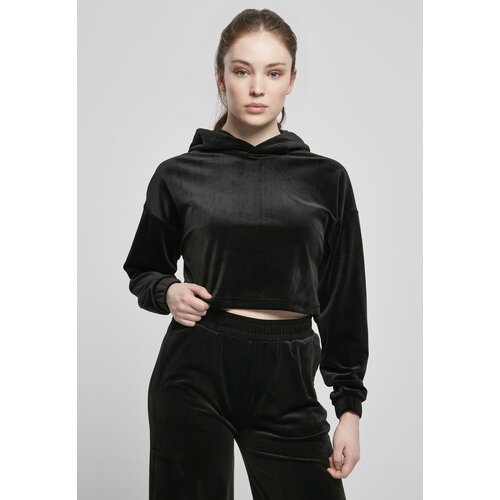 UC Curvy Women&amp;#039;s Cropped Velvet Oversized Hoody Black Slike