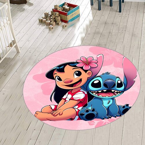  okrugli tepih za dečiju sobu 120x120cm sa gumenom podlogom &ndash; Tg-231 stitch roze Cene