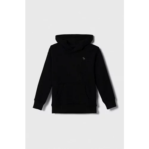 Abercrombie & Fitch Otroški pulover črna barva, s kapuco