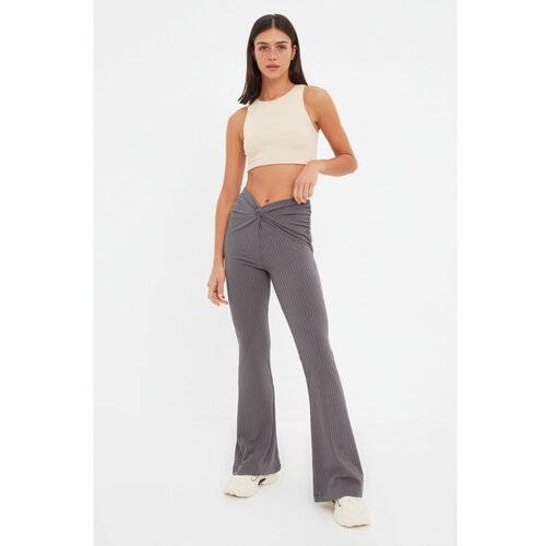 Trendyol Gray Waist Detailed Camisole Knitted Trousers Slike