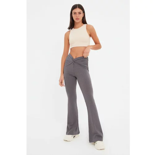 Trendyol Gray Waist Detailed Camisole Knitted Trousers