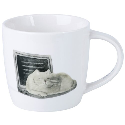 Maxwell williams Bela porcelanasta skodelica 400 ml Computer Cat – Cene
