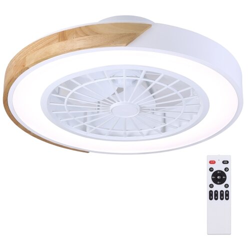  Brilagi-LED prigu&amp;scaron;iva svetiljka sa ventilatorom LED/30W/230V 3000-6500K bela/hrast + daljinski upravljač Slike
