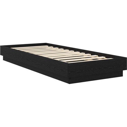  Okvir kreveta za pod Crni hrast 80 x 200 cm Konstruirano drvo Slike