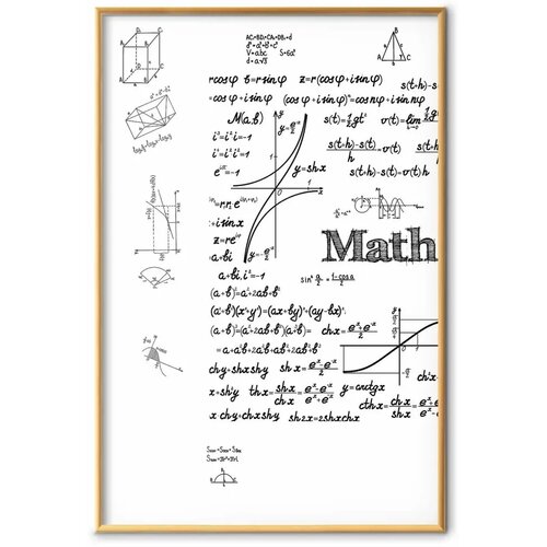  Plakat - Mathematics 60x90 Zlatni okvir Slike