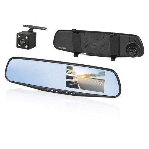 Blow Dvosmerni avto video snemalnik v vzvratnem ogledalu + vzvratna kamera Blackbox DVR F600 Slike