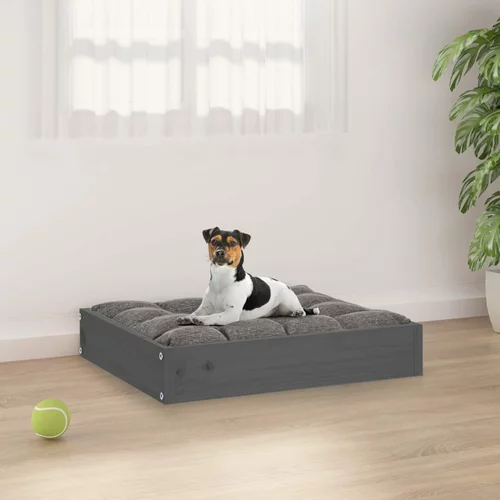  krevet za pse sivi 91,5 x 64 x 9 cm od masivne borovine