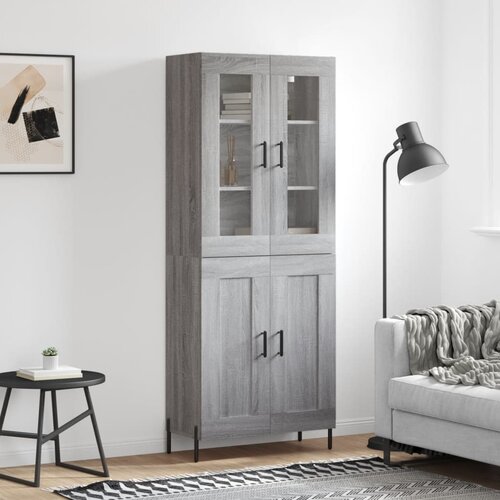 vidaXL Visoka komoda siva sonome 69 5x34x180 cm od konstruiranog drva Cijene