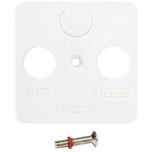 SCHWAIGER Okvir za antensku utičnicu (Bijele boje, 3-struko, Plastika)