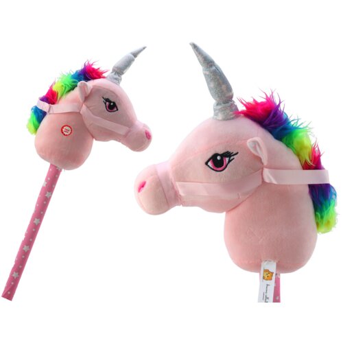 Lean_Toys Plišasta glava samoroga na palici Hobby Horse Unicorn Roza zvoki Cene