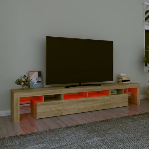  ormarić s LED svjetlima boja hrasta sonome 230x36,5x40 cm Slike