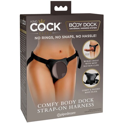 Pipedream King Cock Elite Comfy Body Dock Harness Black Slike