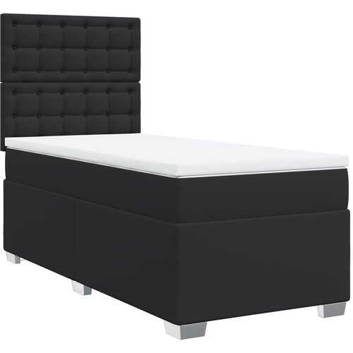 Maison Chic Box spring postelja - Vzmetna postelja z vzmetnico črna 90x190 cm umetno usnje SL5480, (21900959) Cene