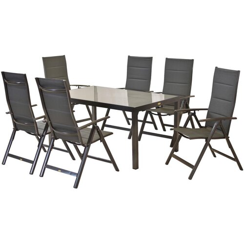Gardenson Vrtni Set Trivero, 7-Delni, Rjava, Steklo Cene