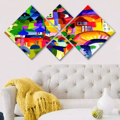 Wallity slika 4MDF139340951, 60x115 cm, 4 dijela Cijene