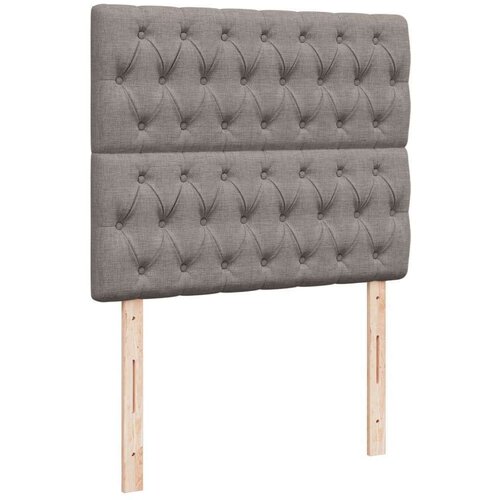 VidaXL Krevet s oprugama i madracem smeđesivi 120 x 190 cm od tkanine Slike