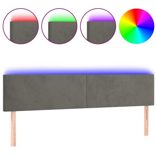 Maison Chic led posteljno vzglavje - vzglavna omarica - nočna omarica temno sivo 160x5x78/88 cm žamet, (21710464) Cene