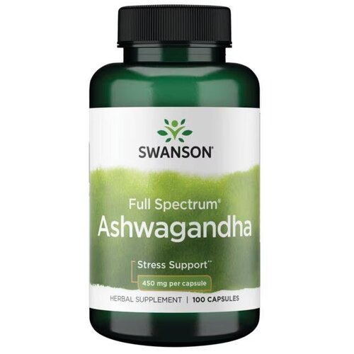 Swanson ašvaganda 450 mg, 100 kapsula – smanjuje stres, povećava energiju Slike