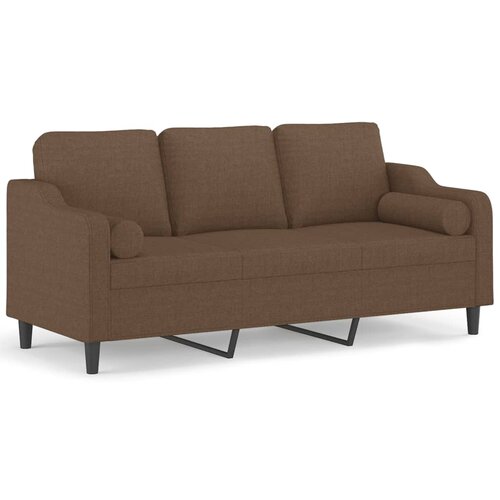 vidaXL Kavč dvosed z blazinami rjav 180 cm blago, (20910606) Cene