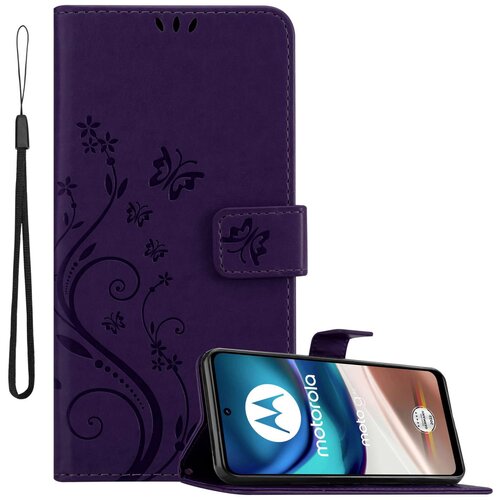 Cadorabo Motorola MOTO G42 in klasična temno modra - ovitek v cvetličnem dizajnu z magnetnim zapiranjem, stoječo funkcijo in režami za kartice, (20860474) Cene