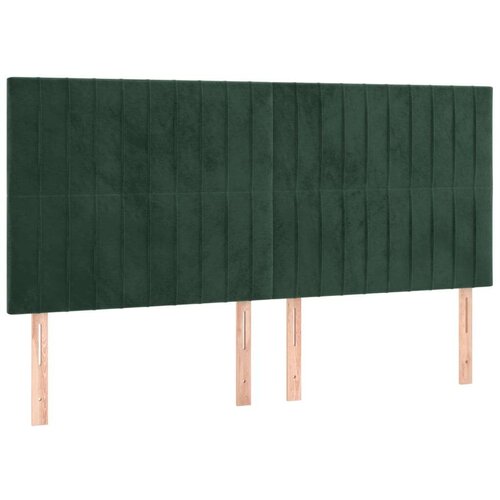 VidaXL Krevet box spring s madracem LED tamnozeleni 180x200 cm bar&amp;scaron;un Slike