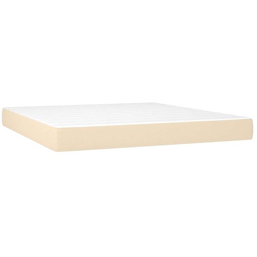  Krevet s oprugama i madracem krem 160x200 cm od tkanine Slike