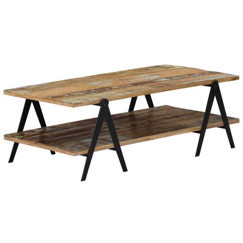 VidaXL Stolić za kavu od masivnog obnovljenog drva 115 x 60 x 40 cm Slike