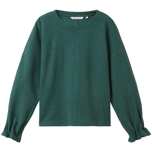 Tom Tailor Sweater majica smaragdno zelena