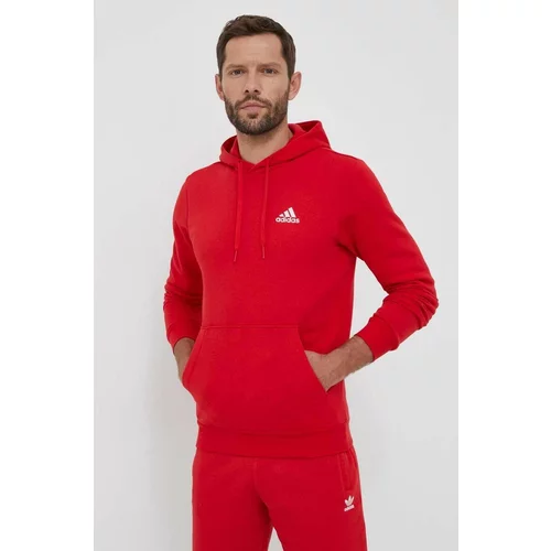 Adidas Dukserica za muškarce, boja: crvena, s kapuljačom, glatka