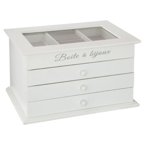 Atmosphera Kutija za nakit 3 fioke 25x17x14,9 drvo bela (157104) Cene