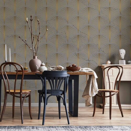  Foto tapeta - Linear Pattern With Gold 200x140 Vodootporna Cene