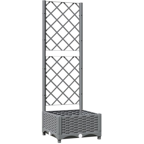 Maison Chic Cvetlično korito - Cvetlični Lonec z oporno mrežo svetlo sivo 40x40x121,5 cm PP, (21789508) Cene