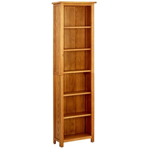 VidaXL Knjižna omara 6-nadstropna 52x22x180 cm trdna hrastovina Slike