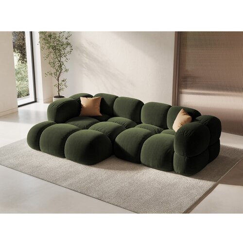 Cosmopolitan Design Zelena žametna kotna sedežna garnitura (levi kot/z ležalnikom) Loretto &amp;ndash; Slike