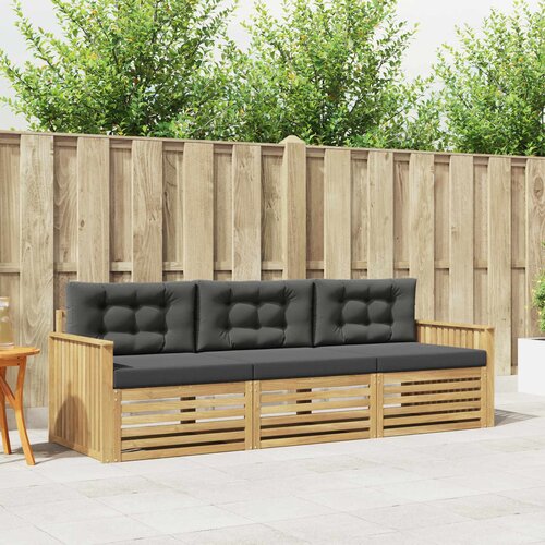 Set vanjskih sofa 3 kom. Bijela i antracit Čvrsto drvo akacije Cene