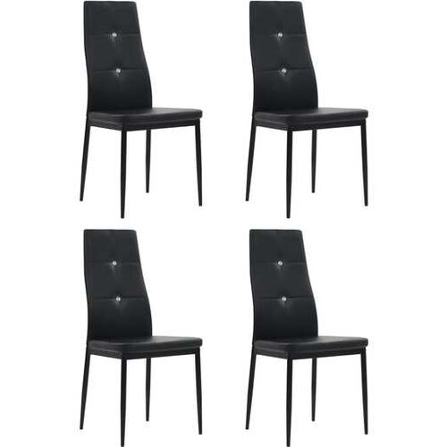  Jedilni stoli 4 kosi črno umetno usnje Cene