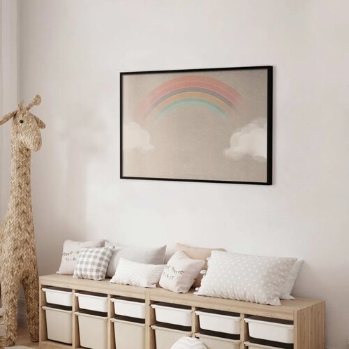  Plakat - Rainbow in the Rain 90x60 Crni okvir Slike