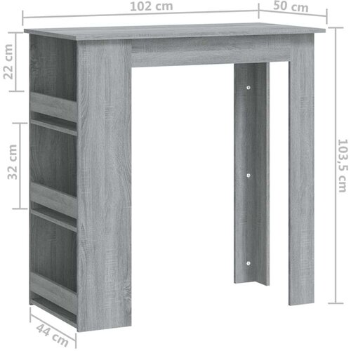 VidaXL Barski stol sa stalkom boja hrasta 102 x 50 x 103,5 cm iverica Slike