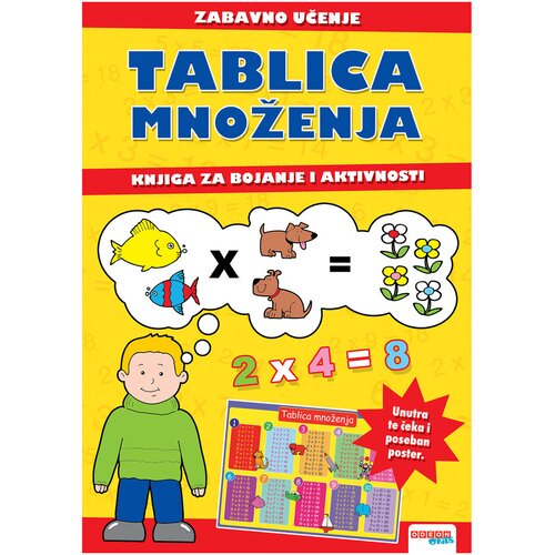 Odeon kids Knjiga Tablica množenja, Vježbenica s posterom i naljepnicama Slike