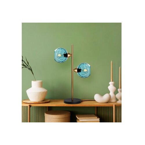 Opviq Stona lampa Benek-15-14562, 36x18x58 cm, IP20, Zlatno-plava boja Cene