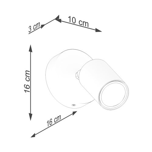 Sollux SL.1285 - zidna spot svetiljka verdo 1xGU10/10W/230V bela Slike