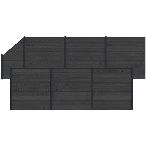 VidaXL Plo&amp;scaron;ča ograje 7 pcs WPC in aluminij Črna, (5000249596) Slike