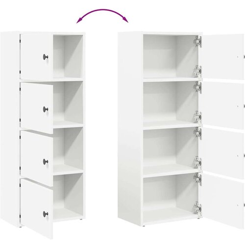  Regal za knjige bijeli 40x24x102 cm konstruirano drvo Slike
