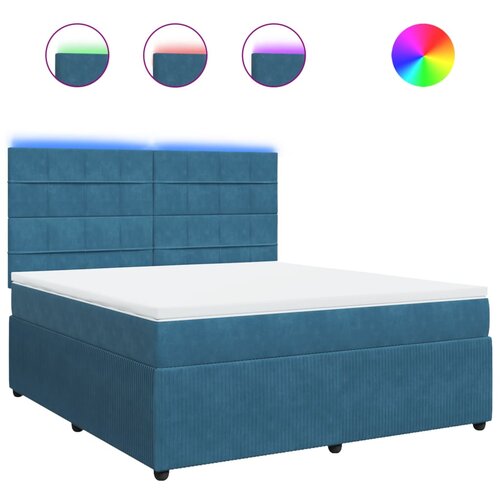 vidaXL Box spring postelja z vzmetnico modra 180x200 cm žamet, (21306732) Cene
