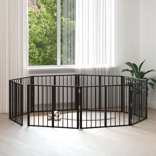  Pasja vrata 8 pcs Črna 80 x 60 cm Cinkana jeklena, (5000232726) Cene