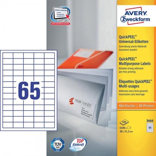 Avery Zweckform Univerzalne etikete 38 x 21,2 mm - 100/1 Slike