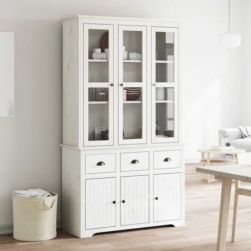  Visoka komoda BODO bijela 115,5x43x200,5 cm od masivne borovine Cijene