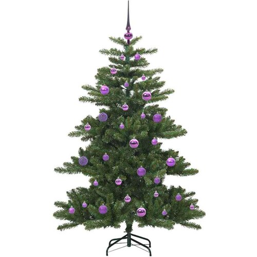 VidaXL Umjetno božićno drvce s nogom with LEDs s stalakom 150cm PVC Slike
