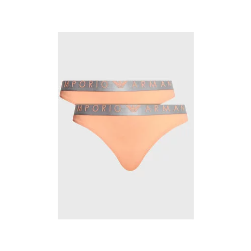 Emporio Armani Underwear Set 2 parov klasičnih spodnjih hlačk 163334 3R235 02662 Oranžna